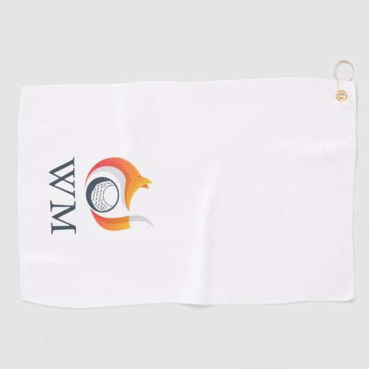 モノグラムパーソナライズされたキツネ及びボール ゴルフタオル (横)