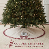 モノグラムパーソナライズされたクリスマスツリースカート ブラッシュドポリエステルツリースカート