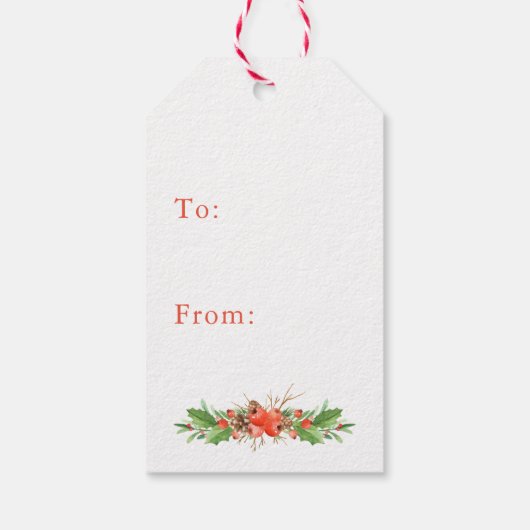 モノグラムパーソナライズされたクリスマスリース ギフトタグ (裏面)