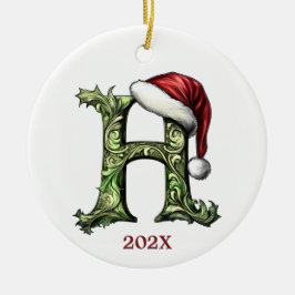 モノグラムパーソナライズされたクリスマス装飾品 セラミックオーナメント