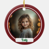 モノグラムパーソナライズされたクリスマス装飾品 セラミックオーナメント (裏面)