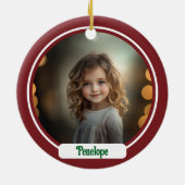 モノグラムパーソナライズされたクリスマス装飾品 セラミックオーナメント (裏面)