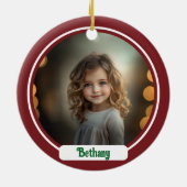 モノグラムパーソナライズされたクリスマス装飾品 セラミックオーナメント (裏面)