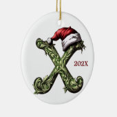 モノグラムパーソナライズされたクリスマス装飾品 セラミックオーナメント (右)