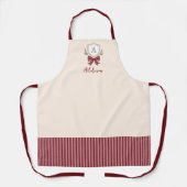 モノグラムパーソナライズされたクレストボウクリスマス エプロン (正面)