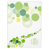 モノグラムパーソナライズされたグモダンリーン円パターン クリップボード (裏面)