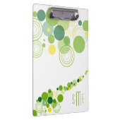 モノグラムパーソナライズされたグモダンリーン円パターン クリップボード (右)