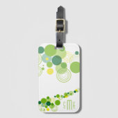 モノグラムパーソナライズされたグモダンリーン円パターン ラゲッジタグ (正面縦)