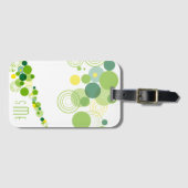 モノグラムパーソナライズされたグモダンリーン円パターン ラゲッジタグ (正面横)