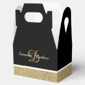 モノグラムパーソナライズされたグリッター金ゴールドブ結婚ラック フェイバーボックス (オープン)