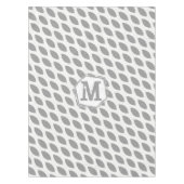 モノグラムパーソナライズされたグレー抽象芸術楕円パターン テーブルクロス (正面)