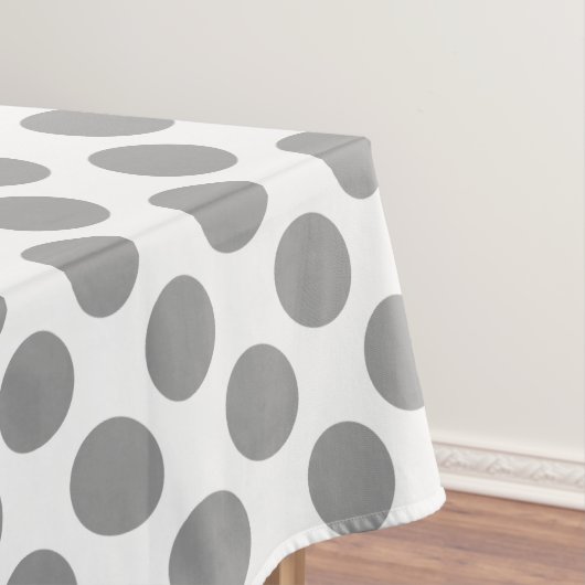 モノグラムパーソナライズされたグレー水玉模様パターン テーブルクロス (インサイチュ)