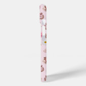 モノグラムパーソナライズされたコケットピンクムーンフェミニン Case-Mate iPhoneケース (裏面 / 左)