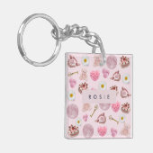 モノグラムパーソナライズされたコケットヴィンテージシーシェル キーホルダー (正面左)