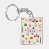 モノグラムパーソナライズされたコケットヴィンテージシーシェル キーホルダー (正面左)