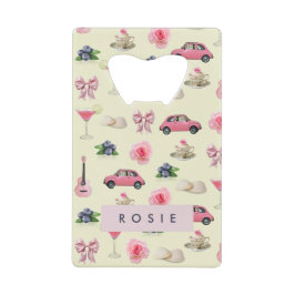 モノグラムパーソナライズされたコケットヴィンテージシーシェル クレジットカード栓抜き