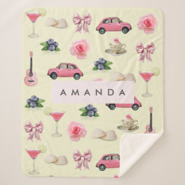 モノグラムパーソナライズされたコケットヴィンテージシーシェル シェルパブランケット