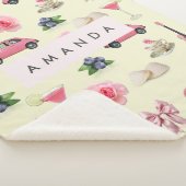 モノグラムパーソナライズされたコケットヴィンテージシーシェル シェルパブランケット (3/4)