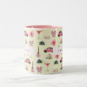 モノグラムパーソナライズされたコケットヴィンテージシーシェル ツートーンマグカップ (中央)