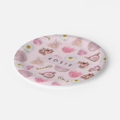 モノグラムパーソナライズされたコケットヴィンテージシーシェル ペーパープレート (アングル)