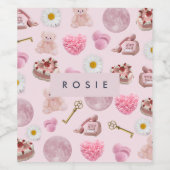 モノグラムパーソナライズされたコケットヴィンテージシーシェル ワインラベル (シングルラベル)