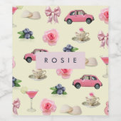 モノグラムパーソナライズされたコケットヴィンテージシーシェル ワインラベル (シングルラベル)