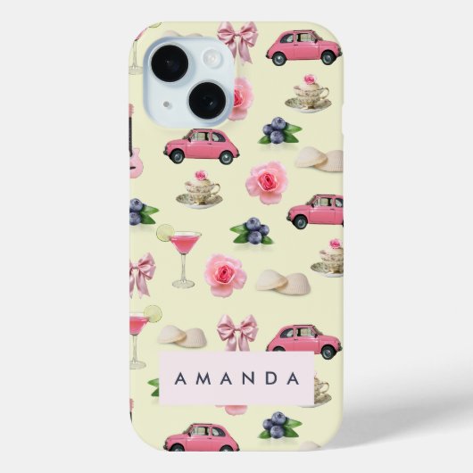 モノグラムパーソナライズされたコケットヴィンテージシーシェル Case-Mate iPhoneケース (裏面)