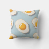 モノグラムパーソナライズされたサニーサイドアップ卵パターン クッション (裏面)