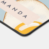 モノグラムパーソナライズされたサニーサイドアップ卵パターン デスクマット (コーナー)