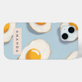 モノグラムパーソナライズされたサニーサイドアップ卵パターン Case-Mate iPhoneケース (裏面 (横))