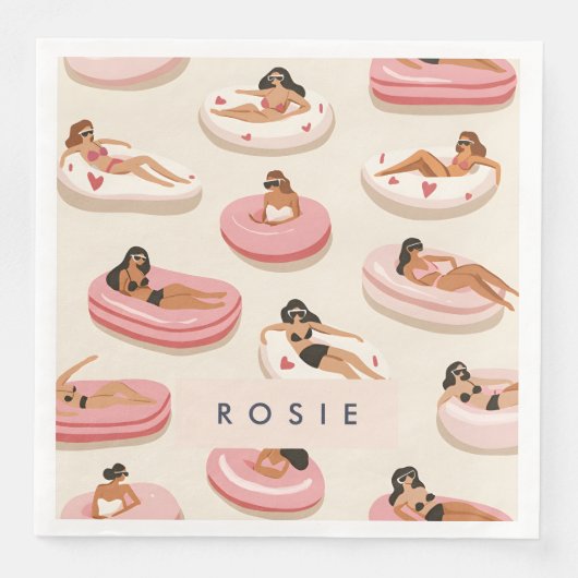 モノグラムパーソナライズされたサマープールフロートパターン (正面)