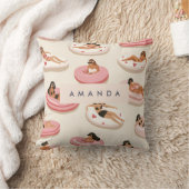 モノグラムパーソナライズされたサマープールフロートパターン クッション (ブランケット)