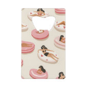 モノグラムパーソナライズされたサマープールフロートパターン クレジットカード栓抜き (裏面)