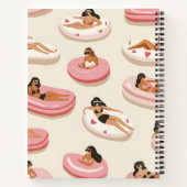 モノグラムパーソナライズされたサマープールフロートパターン ノートブック (裏面)