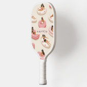 モノグラムパーソナライズされたサマープールフロートパターン ピックルボールラケット (左)