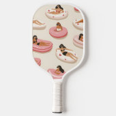モノグラムパーソナライズされたサマープールフロートパターン ピックルボールラケット (裏面)