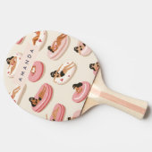 モノグラムパーソナライズされたサマープールフロートパターン 卓球ラケット (横)