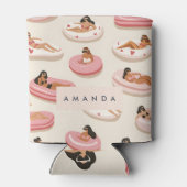 モノグラムパーソナライズされたサマープールフロートパターン 缶クーラー (裏面)