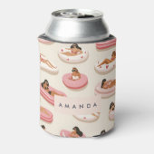 モノグラムパーソナライズされたサマープールフロートパターン 缶クーラー (缶裏面)