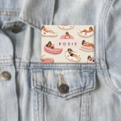 モノグラムパーソナライズされたサマープールフロートパターン 缶バッジ (インサイチュ)