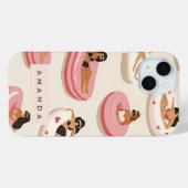 モノグラムパーソナライズされたサマープールフロートパターン Case-Mate iPhoneケース (裏面 (横))