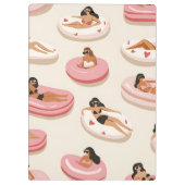 モノグラムパーソナライズされたサマープール浮きパターン クリップボード (裏面)