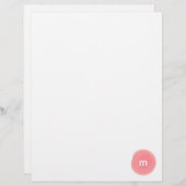 モノグラムパーソナライズされたサンゴとピンクモダン色 レターヘッド (正面/裏面)