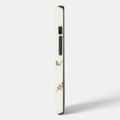 モノグラムパーソナライズされたシック葉デザインブラウン Case-Mate iPhoneケース (裏面 / 左)