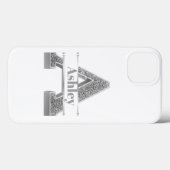 モノグラムパーソナライズされたシルバーイニシャルBあなたの名前 Case-Mate iPhoneケース (裏面 (横))