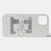 モノグラムパーソナライズされたシルバーイニシャルEあなたの名前 Case-Mate iPhoneケース (裏面 (横))