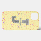 モノグラムパーソナライズされたシルバーイニシャルJあなたの名前 Case-Mate iPhoneケース (裏面 (横))