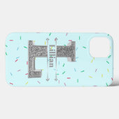 モノグラムパーソナライズされたシルバーイニシャルLあなたの名前 Case-Mate iPhoneケース (裏面 (横))