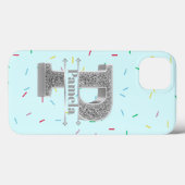 モノグラムパーソナライズされたシルバーイニシャルPあなたの名前 Case-Mate iPhoneケース (裏面 (横))