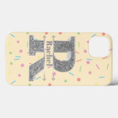 モノグラムパーソナライズされたシルバーイニシャルRあなたの名前 Case-Mate iPhoneケース (裏面 (横))